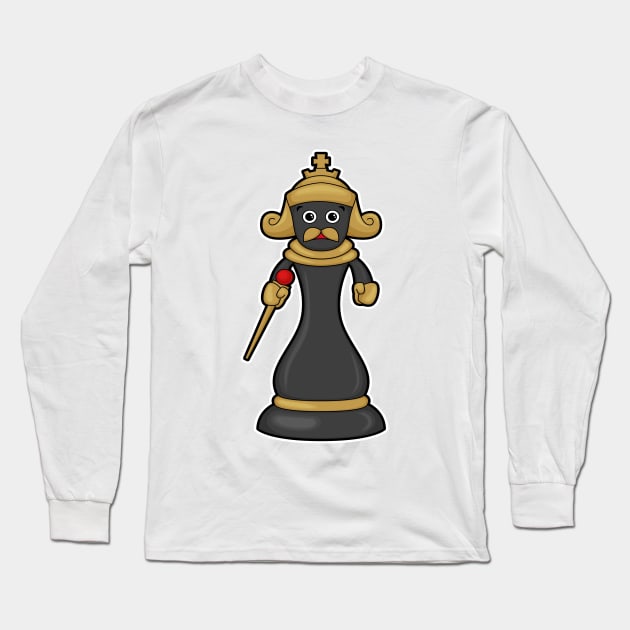 Chess piece King at Chess with Staff Long Sleeve T-Shirt by Markus Schnabel